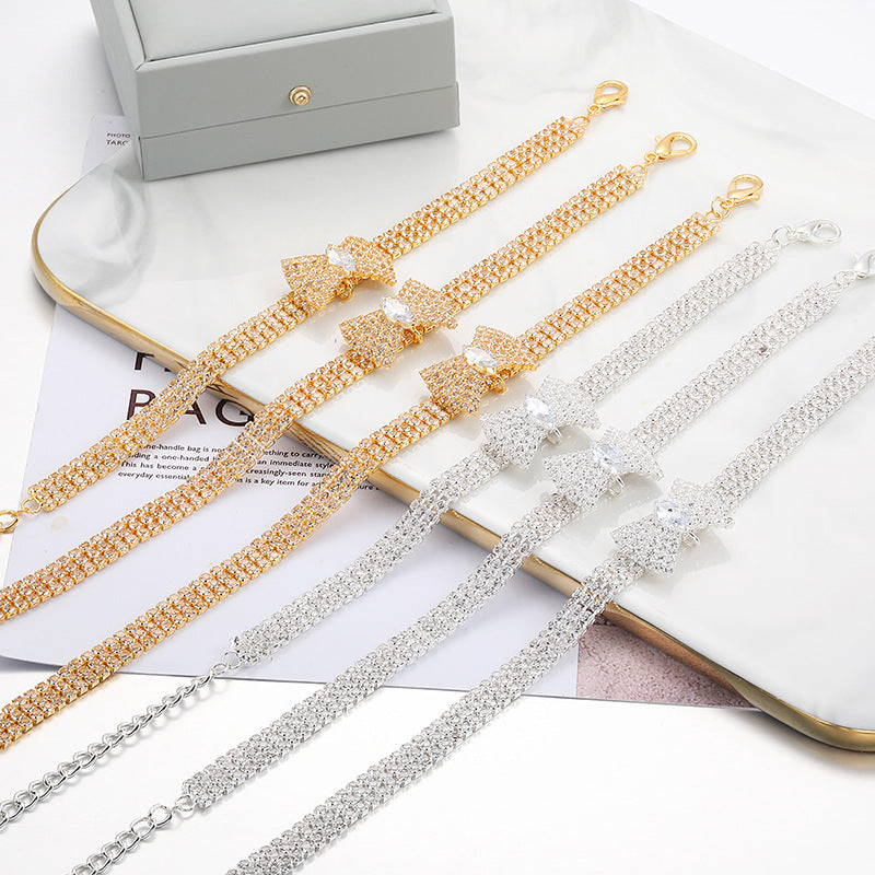 Pet Bow Rhinestone Necklace Accessories Collar Adjustable Size